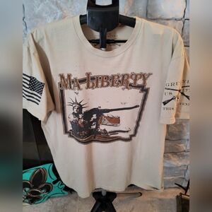 Men's Vtg Grunt Style Tan 'Ma Liberty' Graphic T-Shirt